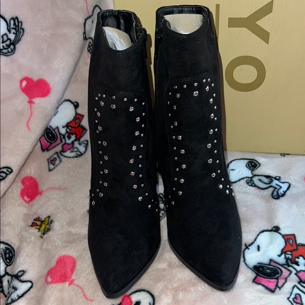 BNIB Black Studded Women's Ankle Boots
